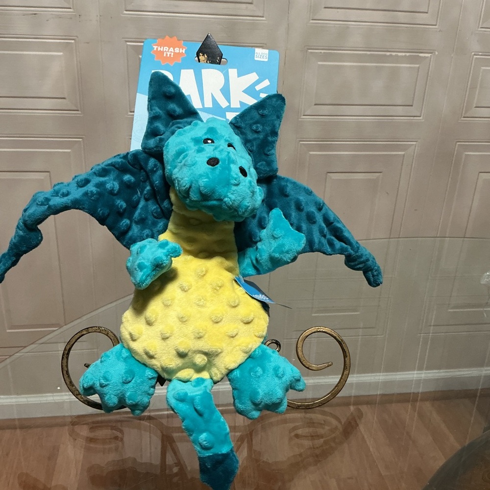 Brand New Bark Box  14” Plush Crazy Crinkle Squeaky Dragon L/XL Dogs